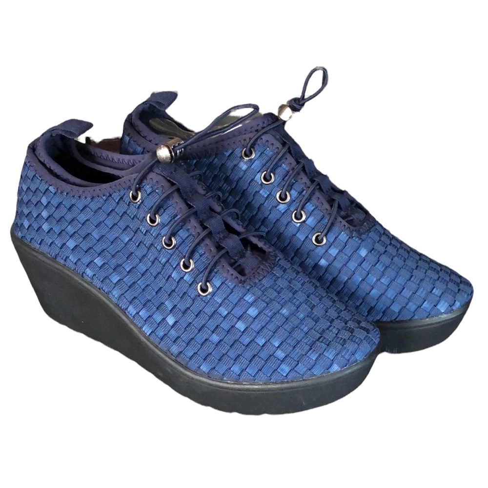 Steven by Steve Madden royal blue Base woven wedges women's size 7 nwot